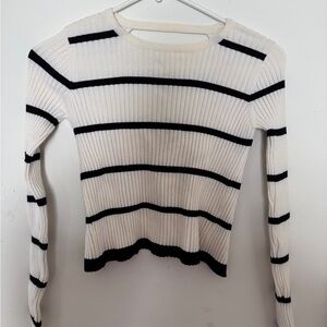 Zara Knit Cream and Black Sweater